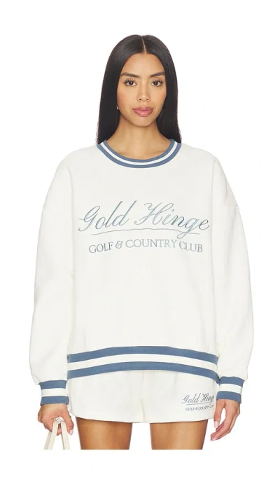 Gold Hinge Country Club Sweatshirt In White