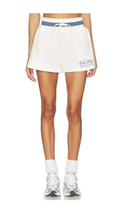 Gold Hinge Country Club Wide Band Sweatshorts In White