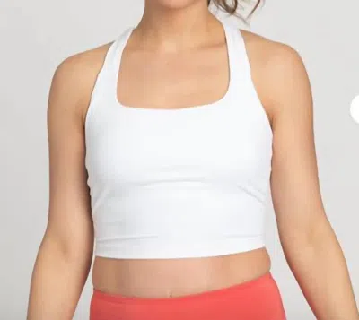 Gold Hinge Criss Cross Back Yoga Tank Top In Ivory