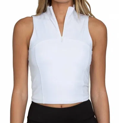 Gold Hinge Day To Night Quarter-zip Top In White