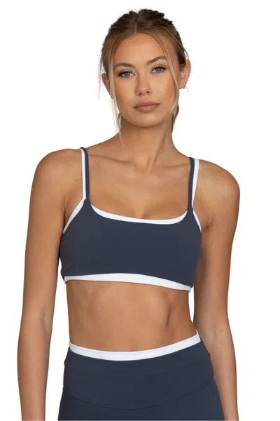 Gold Hinge Double Layer Strydeform Bra In Bluewash