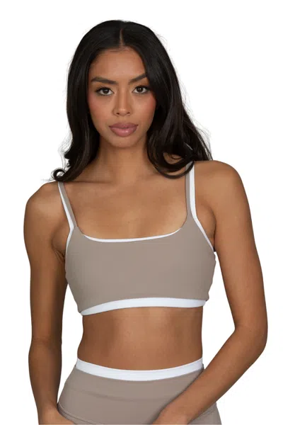 Gold Hinge Double Layer Strydeform Bra In Taupe