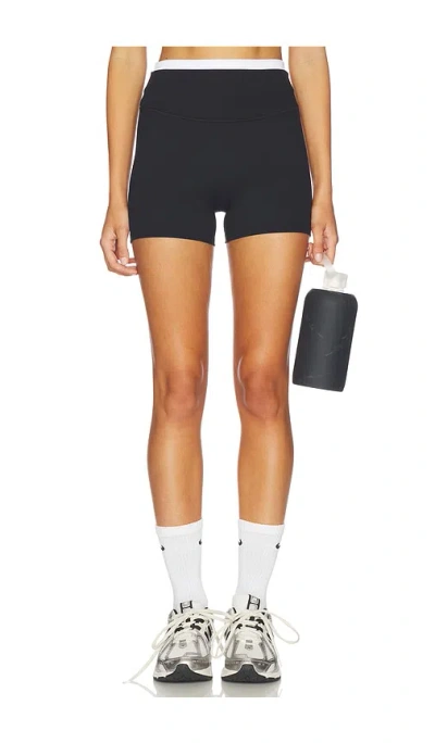Gold Hinge Double Waist Strydeform Short In Black & White