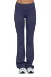 Gold Hinge Essential Foldover Flare Pant In Pale Indigo In Blue