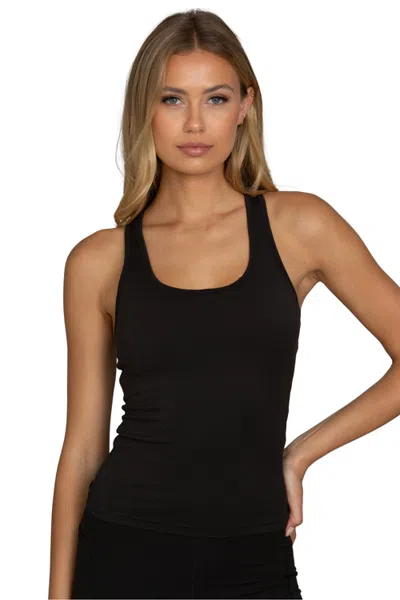 Gold Hinge Essential Full Length Racerback In Black