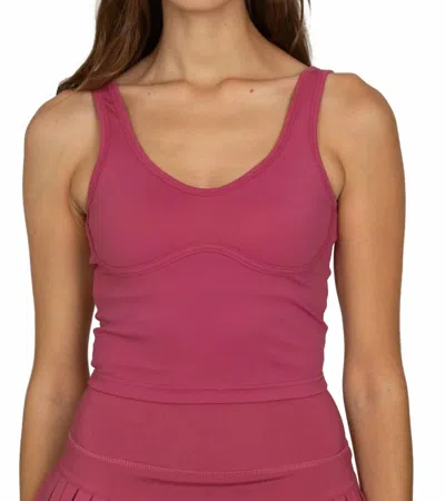 Gold Hinge Lined Mid Length Bra Top In Rasberry In Pink
