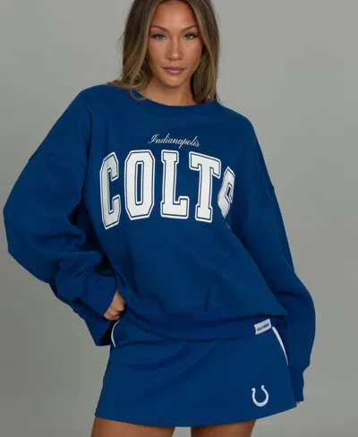 Gold Hinge Women's Royal Indianapolis Colts X Wide Arm Sweatshirt In Blue