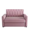 Gold Sparrow 51" Velvet Riverside Convertible Loveseat Bed, Created For Macy's