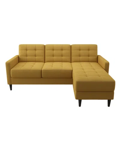 Gold Sparrow 82" Polyester Logan Reversible Sectional Sofa With Ottoman, Created For Macy's