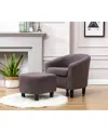 GOLD SPARROW BENTON 27" FABRIC BARREL CHAIR AND OTTOMAN, CREATED FOR MACY'S