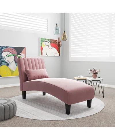 Gold Sparrow Newport Channel Tufted Chaise Lounge In Pink