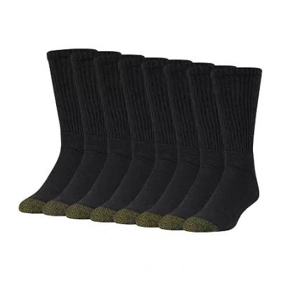 Gold Toe Athletic Sport Bonus Pack Mens 8 Pair Crew Socks In Black