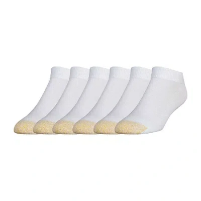 Gold Toe Athletic Sport Mens Breathable Multi-pack 6 Pair Low Cut Socks In White
