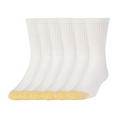 Gold Toe Athletic Sport Short Mens 6 Pair Crew Socks In White