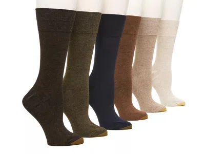 Gold Toe Cambridge Crew Socks 6 Pack In Multi