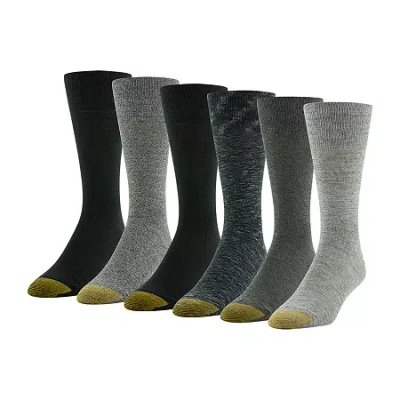 Gold Toe Cambridge Mens 6 Pair Crew Socks In Gray