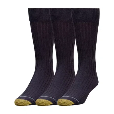 Gold Toe Canterbury Dress Mens 3 Pair Crew Socks In Multi