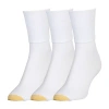Gold Toe Casual Womens Multi-pack 3 Pair Turncuff Socks In White