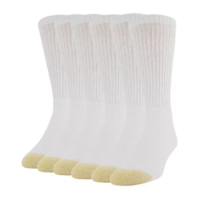 Gold Toe Harrington Mens 6 Pair Big And Tall Crew Socks In White