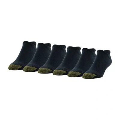 Gold Toe Heel Tab Mens Multi-pack 6 Pair No Show Socks In Blue