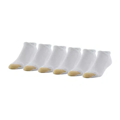 Gold Toe Heel Tab Mens Multi-pack 6 Pair No Show Socks In White