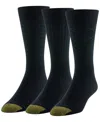 Gold Toe Men's 3-pack Felix Texture Reinforced Toe Crew Socks In Blue