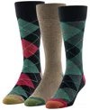 Gold Toe Men's 3-pack Holiday Plaid Reinforced Toe Crew Socks In Multi