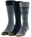 Gold Toe Men's 3-pack Saville Tweed Reinforced Toe Crew Socks In Multi