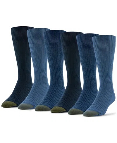 Gold Toe Men's 6-pack Casual Stanton Socks In Blue