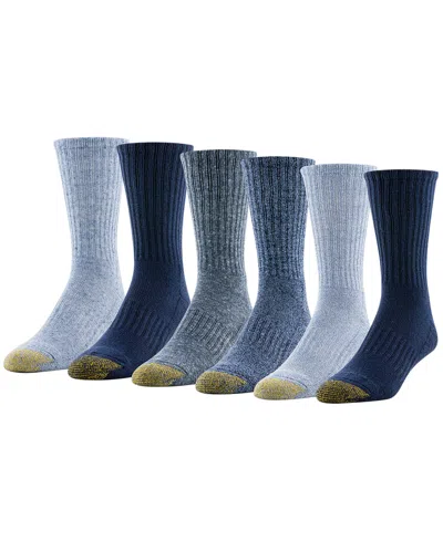 Gold Toe Men's 6-pack Kensington Reinforced Toe Short Crew Socks In Multi