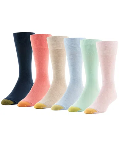Gold Toe Men's 6-pack Cambridge Solid Crew Socks In Multi