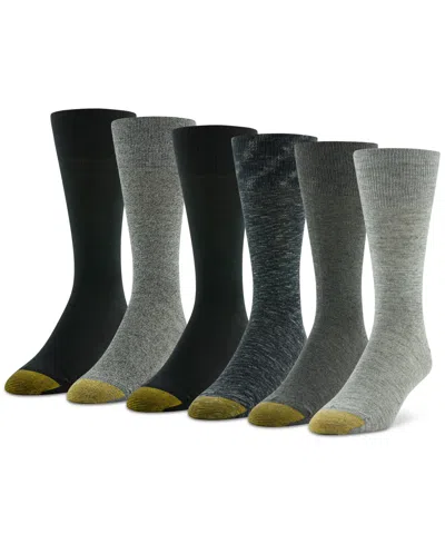 Gold Toe Men's 6-pack Cambridge Solid Crew Socks In Multi