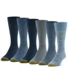 Gold Toe Men's 6-pack Cambridge Solid Crew Socks In Blue
