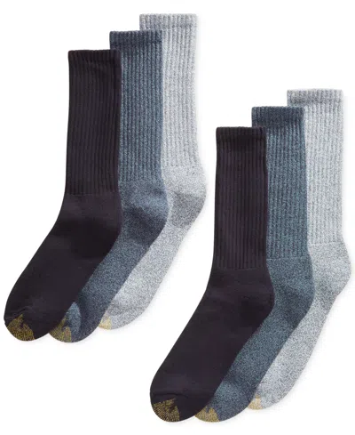 Gold Toe Men's 6-pack Extended Casual Harrington Socks In Denim