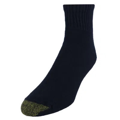 Gold Toe Men's Big & Tall Cotton Quarter Socks (pack Of 6) In Black