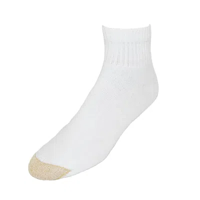Gold Toe Men's Big & Tall Cotton Quarter Socks (pack Of 6) In White