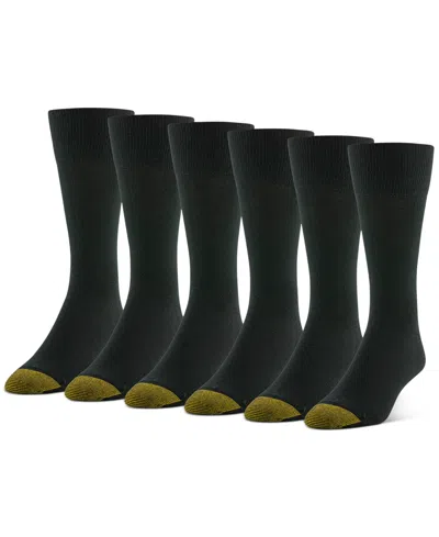 Gold Toe Men's Cambridge 6-pk. Solid Crew Socks In Black
