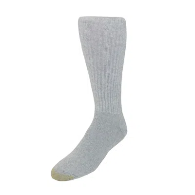 Gold Toe Men's Cotton Ultra Tec Over The Calf Socks (pack Of 3) In Grey