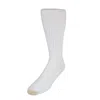 Gold Toe Men's Cotton Ultra Tec Over The Calf Socks (pack Of 3) In White