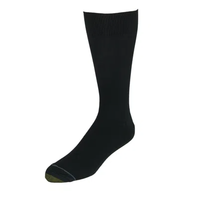 Gold Toe Men's Extended Size Metropolitan Dress Socks (3 Pair Pack) In Black