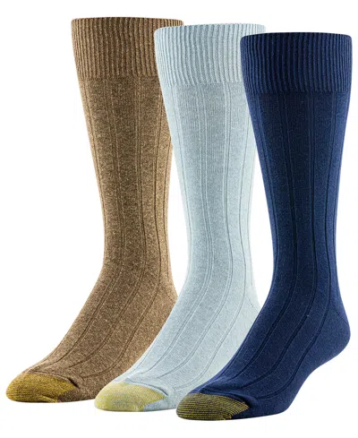 Gold Toe Men's Hampton Embroidery Car Socks, 3-pack In Multi