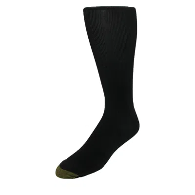 Gold Toe Men's Metropolitan Moisture Control Otc Socks (pack Of 3) In Black