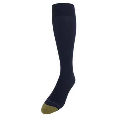 Gold Toe Men's Metropolitan Moisture Control Otc Socks (pack Of 3) In Blue