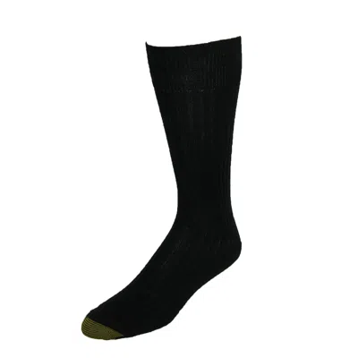 Gold Toe Men's Windsor Wool Socks (pack Of 3) In Black