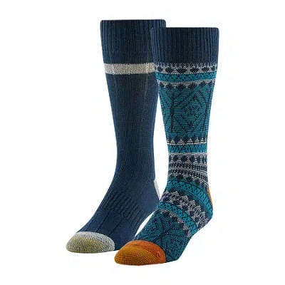 Gold Toe Mens 2 Pair Crew Socks In Blue