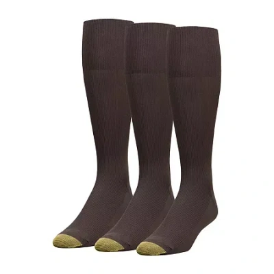 Gold Toe Metropolitan Mens 3 Pair Crew Socks In Brown
