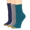 Gold Toe Midweight Womens Multi-pack 3 Pair Turncuff Socks In Multi