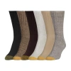 Gold Toe Ribbed Womens 6 Pair Crew Socks In Multi