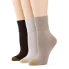 Gold Toe Ultra Soft Womens Multi-pack 3 Pair Turncuff Socks In Neutral