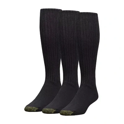 Gold Toe Ultra Tec Mens Breathable Multi-pack 3 Pair Over The Calf Socks In Black
